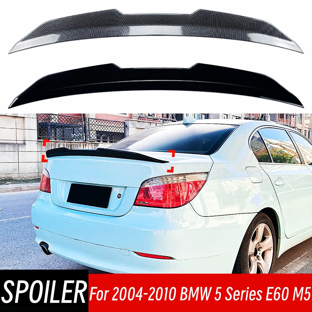 For BMW 5 Series E60 M5 520i 525i 528i 2004 05 06 07 08 09 10 PSM Style Rear Trunk Lid Spoiler Wings Car Exterior Accessories