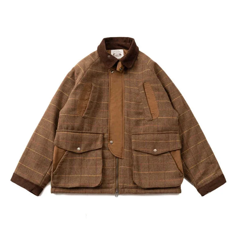 Autumn and Winter New Japanese Retro Clothing with Wool Multi Pocket Outdoor Style Cotton thickening Jacket Men's Trendy