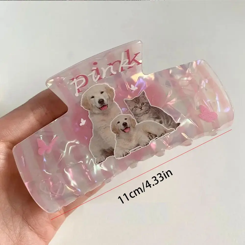 Cute Acrylic Dog Hair Claw Printing Puppy Cat Hair Clip Grab Clip Korean Animal Shark Clip Streetwear image 5