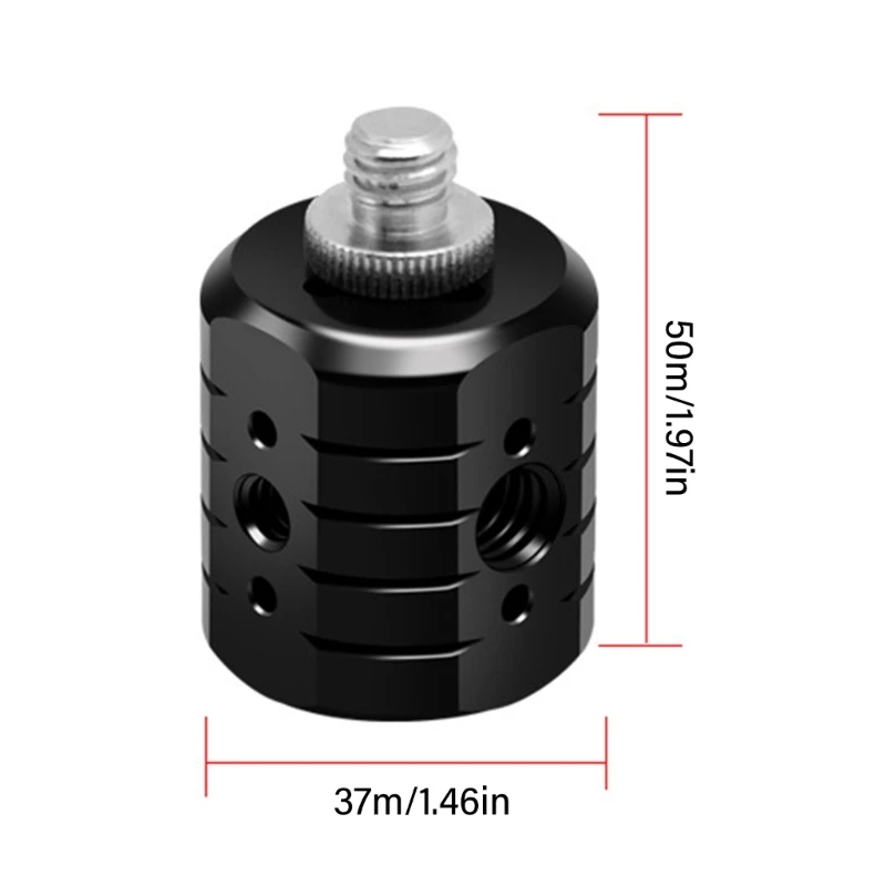 Adaptador montaje para trípode aleación aluminio L74B con orificios rosca universales para cámara