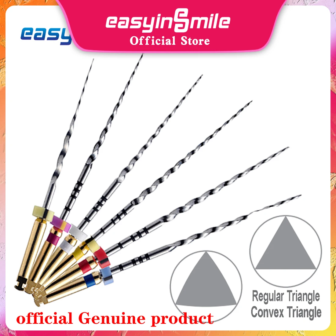 EASYINSMILE Endodontic NITI Large Tapered Rotary Files SX-F3 Assorted 25MM Endo Files Dental Engine File Tips for Motor Use