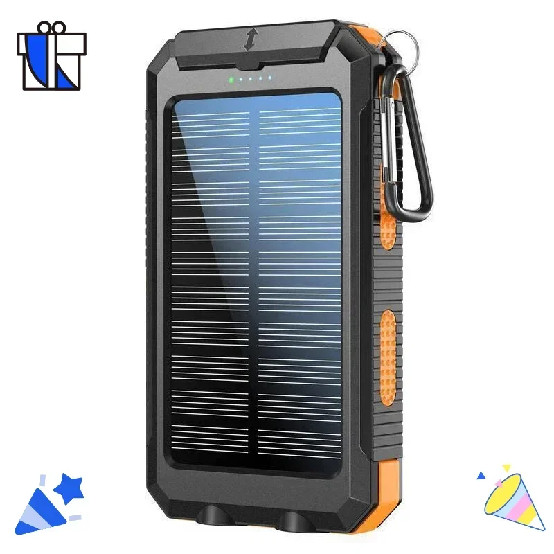 بنك طاقة يعمل بالطاقة الشمسية 4 في 1 بقدرة 10000 مللي أمبير في الساعة - شاحن/ضوء/بوصلة، للتخييم في الهواء الطلق والمشي لمسافات طويلة، طاقة أساسية طوال اليوم #1