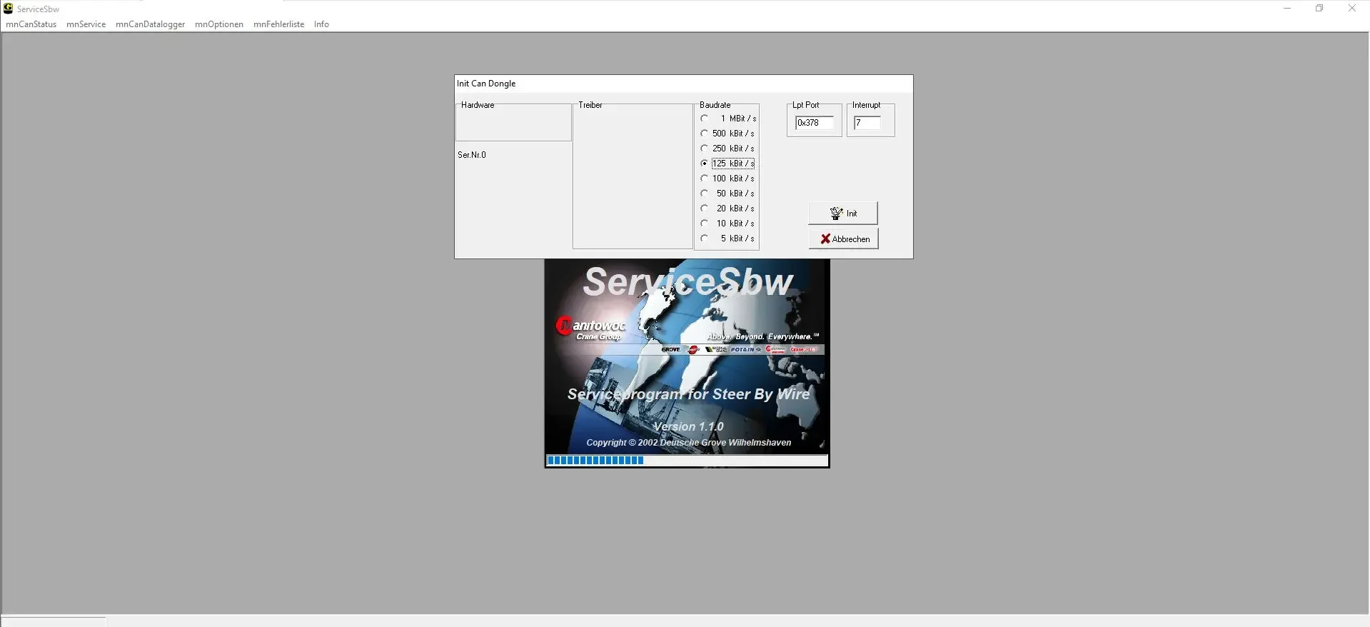 

Grove ServiceSbw GMK5170 Программа обслуживания для Steer By Wire