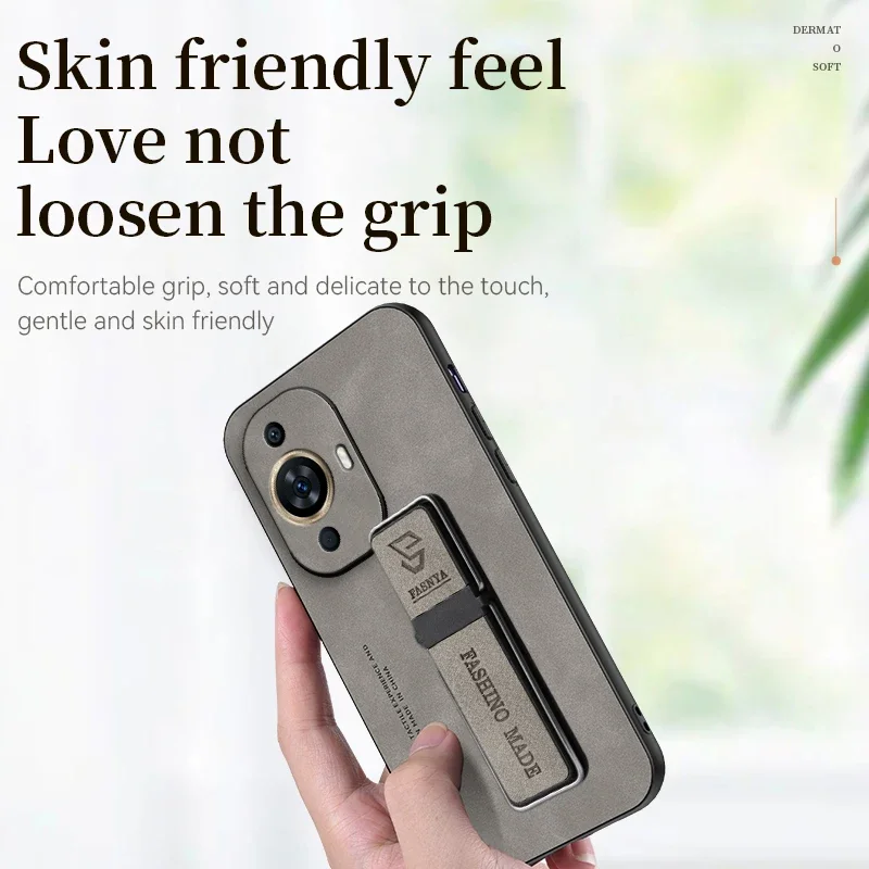 Luxury Imitation Leather Phone Case for Huawei Nova 10 Pro 10 SE Cases with Holder Soft Back Cover Cases for Nova 11 Pro 11i