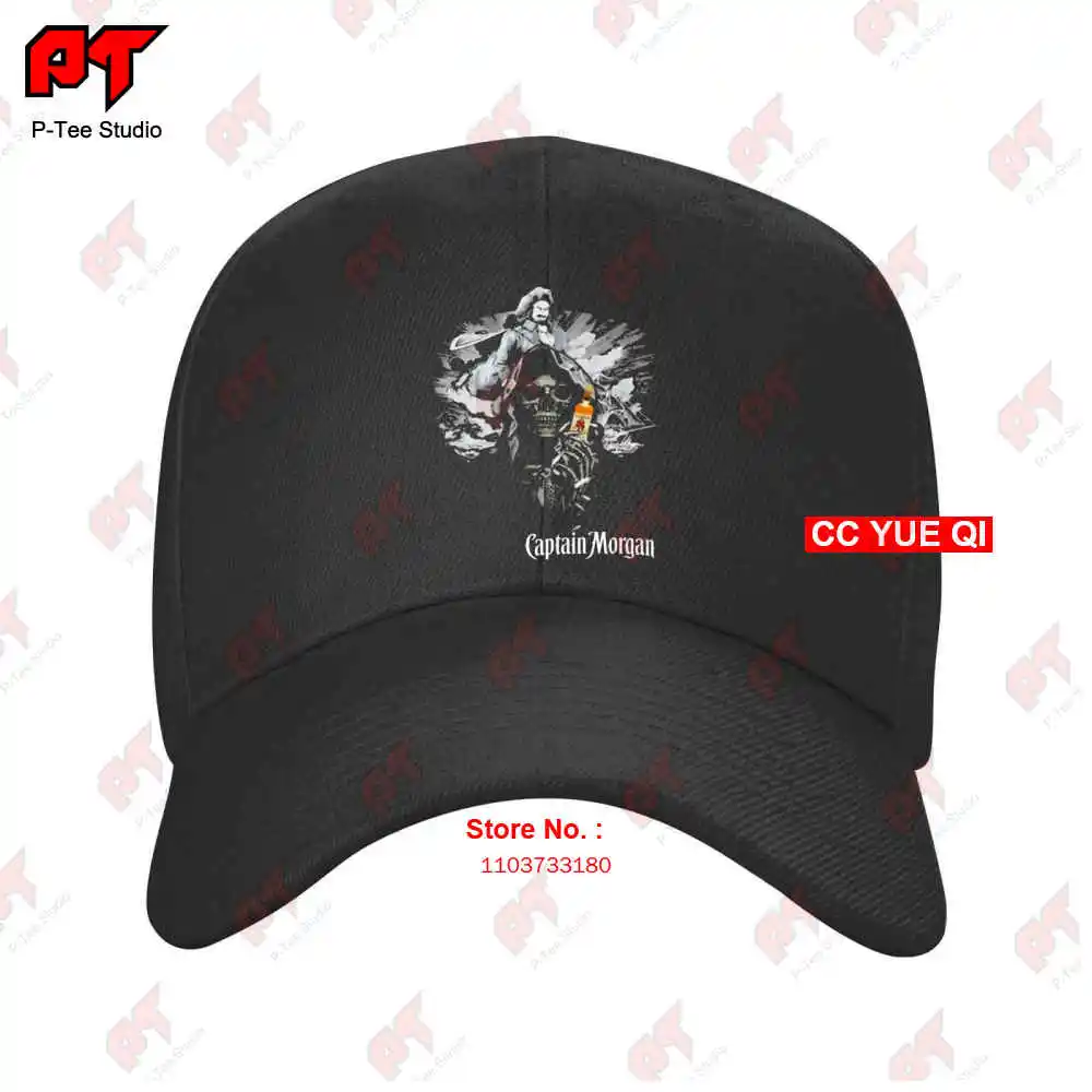 Skull Holding Captain Morgan Logo Baseball Caps Truck Cap EX8A