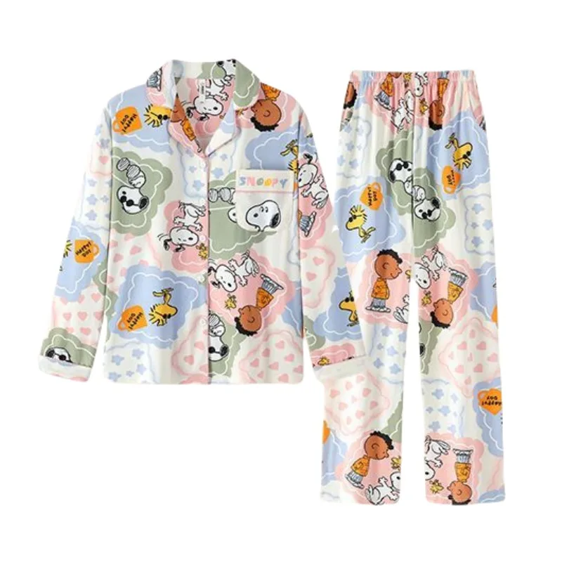Novo amendoim snoopy bidimensional anime periféricos personalidade criativa impressão dos desenhos animados estudante loungewear manga longa conjunto presente