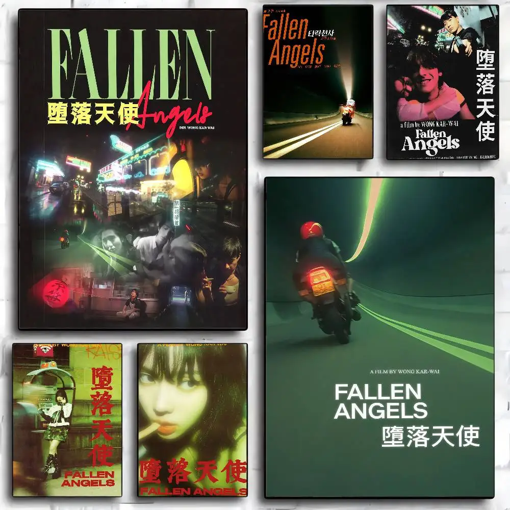 Retro Fallen Angels 1995 Leinwand-Wandkunst-Poster, ungerahmte Leinwand-Wandkunstdrucke für Wohnzimmer- und Schlafzimmerdekorationen