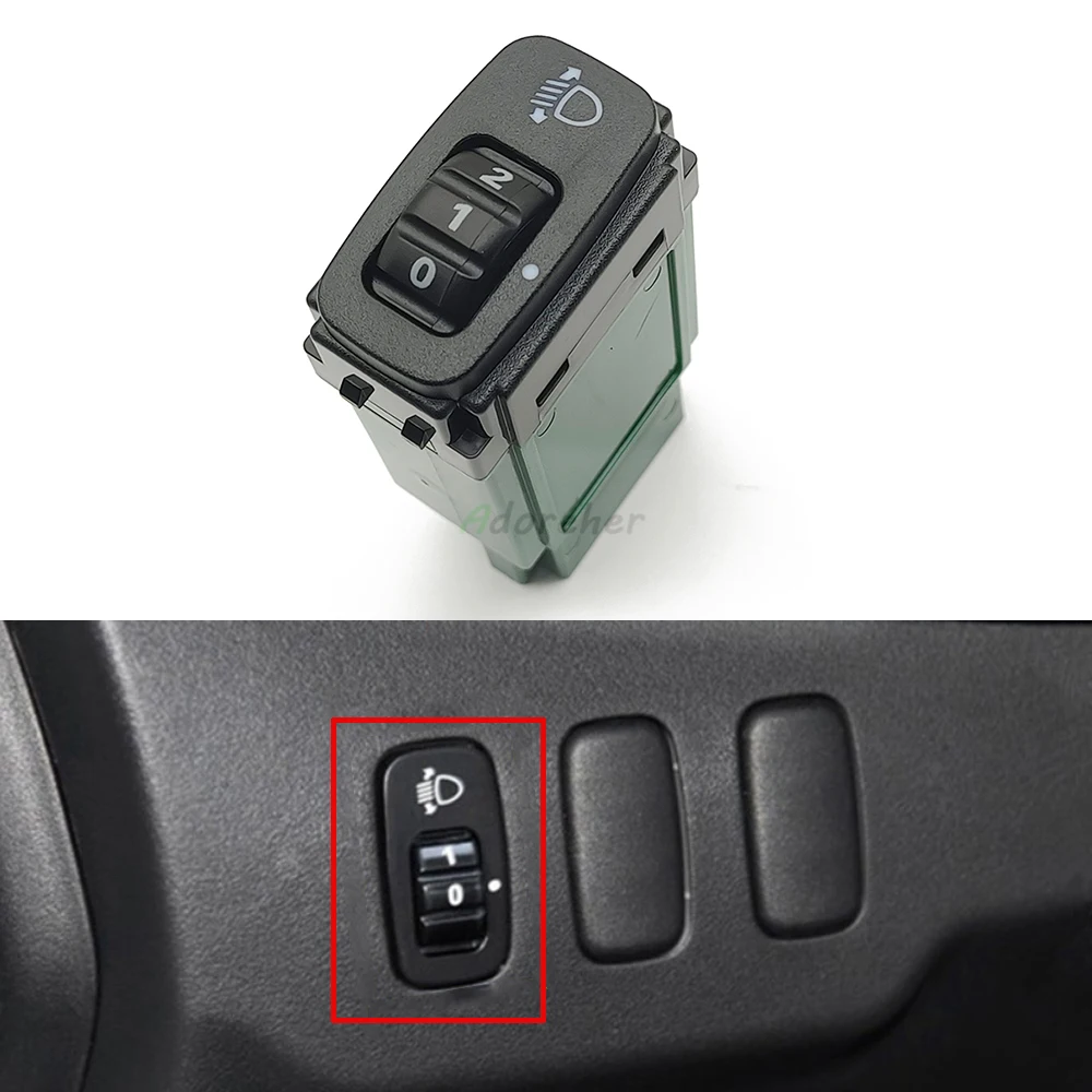 Car Headlight Adjustment Headlight Level Switch Headlamp Leveling Button for Mitsubishi Lancer Evo X Outlander ASX