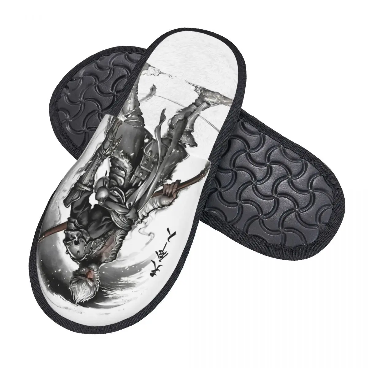 Retro Black Myth Wukong New Game House Slippers Anti Slip Monkey King Soft Household Fur Slides Slippers Living Room