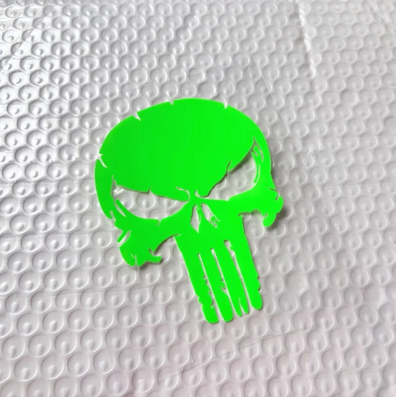 Skull Motorcycle Stickers War Damaged Cracked Waterproof Reflective Decals for Tank