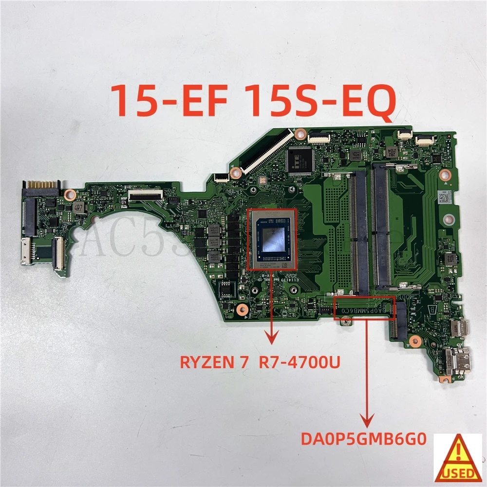 Laptop Motherboard DA0P5GMB6G0 For HP  15-EF 15S-EQ WITH R7-4700U CPU Fully Tested, Works Perfectly