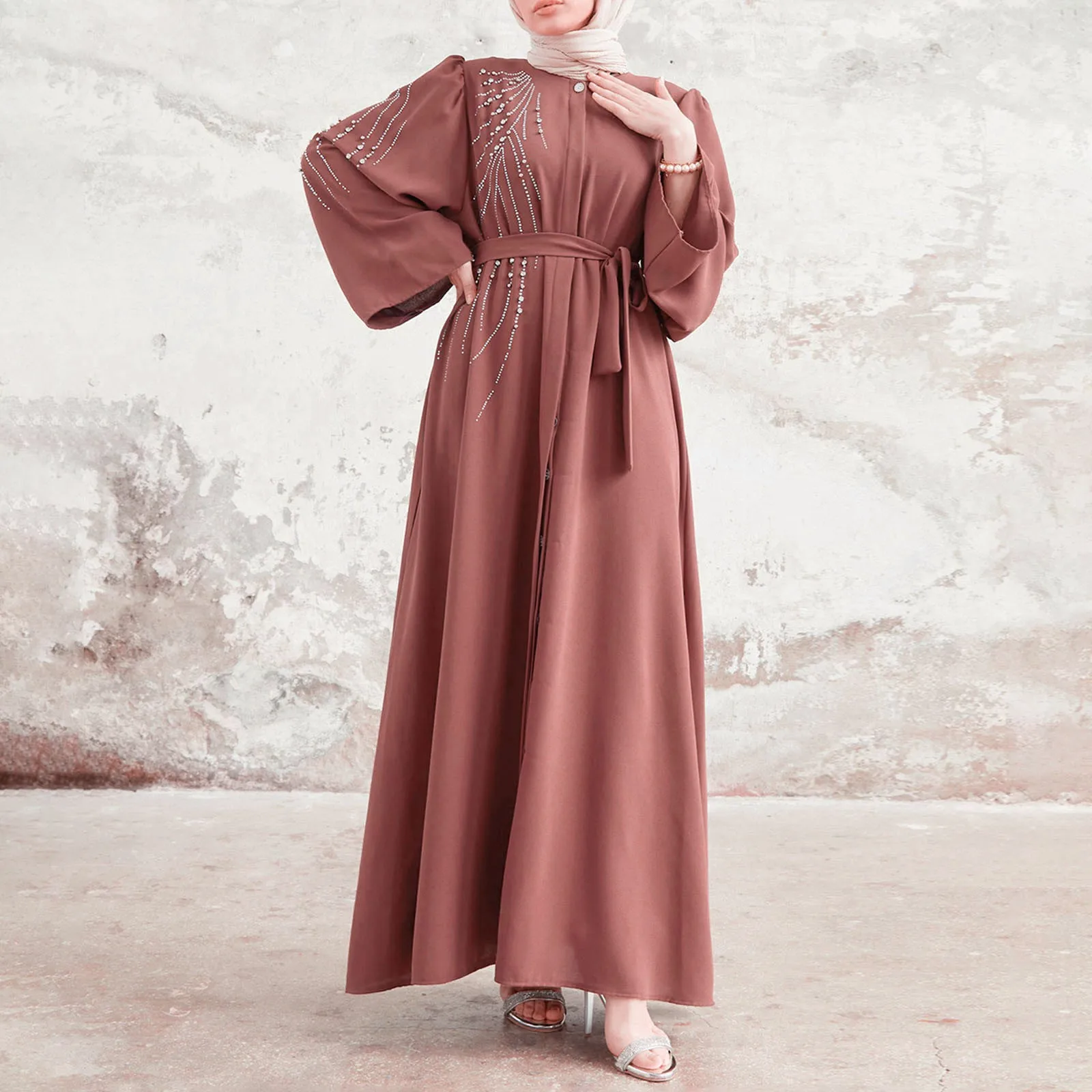 Ramadan Eid Dubai Elegant Abaya Kebaya Islam Muslim Kaftan Modest Dress For Women Robe Musulmane Caftan Marocain Femme Vestidos