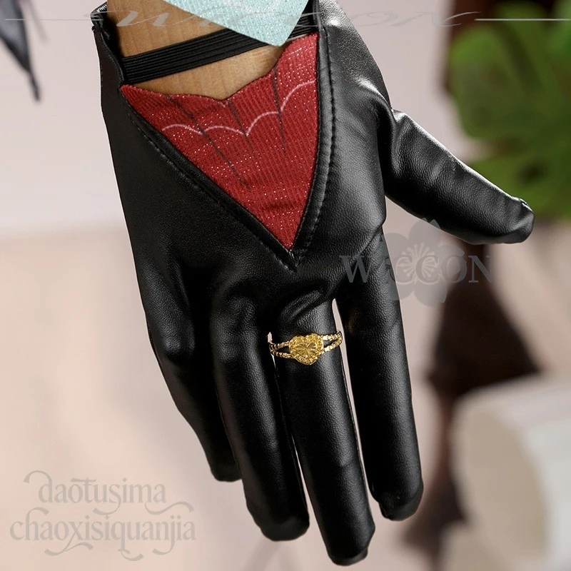 أليس تأثيري أنيمي لعبة Genshin تأثير زي قبعة الساحرة موحدة مقطورة طويلة مثير فستان أحمر الكرتون الباروكات هالوين عيد الميلاد