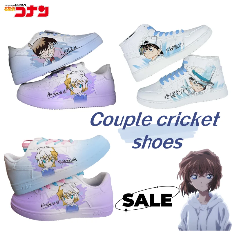 

Detective Conan Conan Edogawa Anita Hailey Creative Personality Cartoon Print Gradient Flat Shoes Couple Look-up Holiday Gift