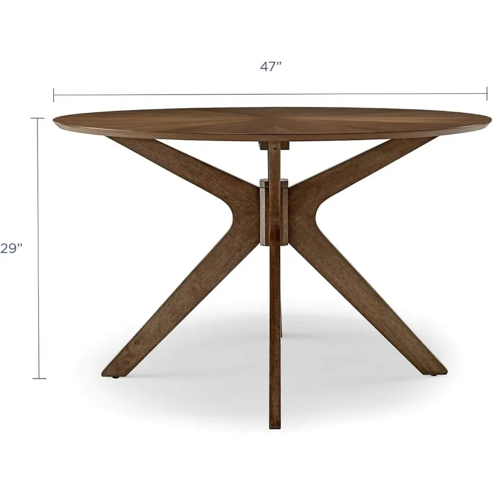 Table à manger ronde en bois de 47 po, brochure Crossroads