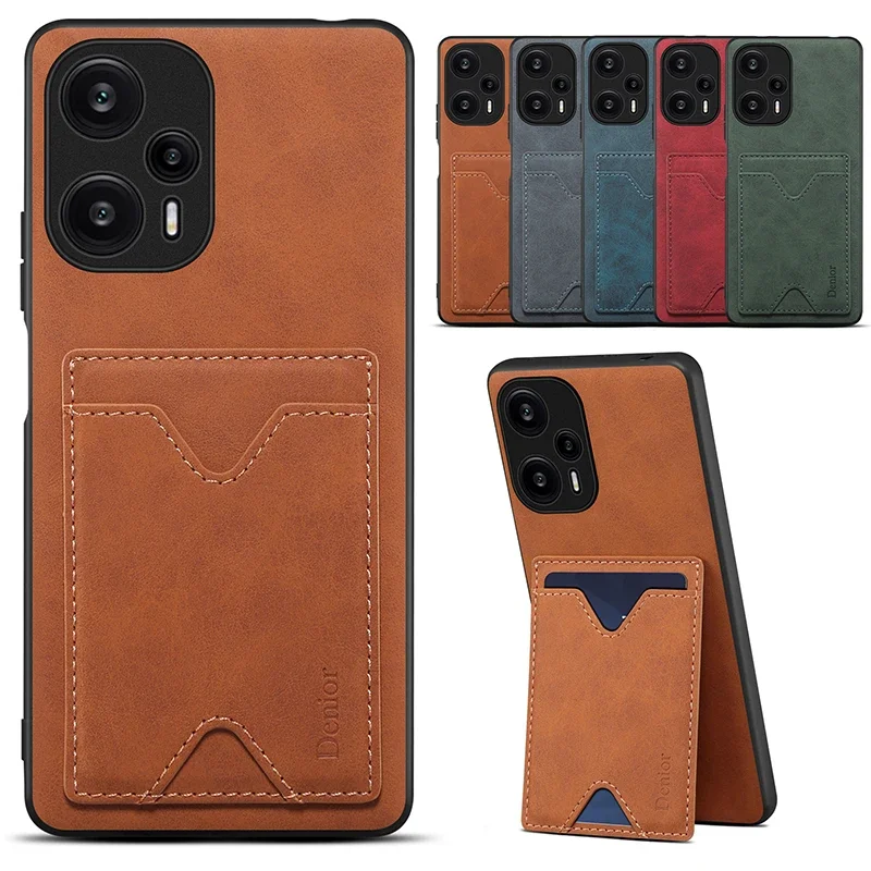 EUCAGR Luxury Magnetic Shockproof Flip Leather Wallet Phone Case For Xiaomi 13 Poco F5 Redmi Note12Turbo Card Slot Holder Cover