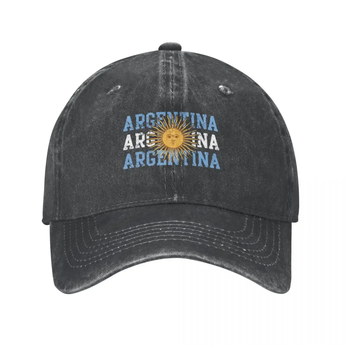 Argentina Letters Degined Washed Boné de beisebol para homens e mulheres, Headwear ajustável, chapéu esportivo Dad, high-end Denizm Washed Headwear