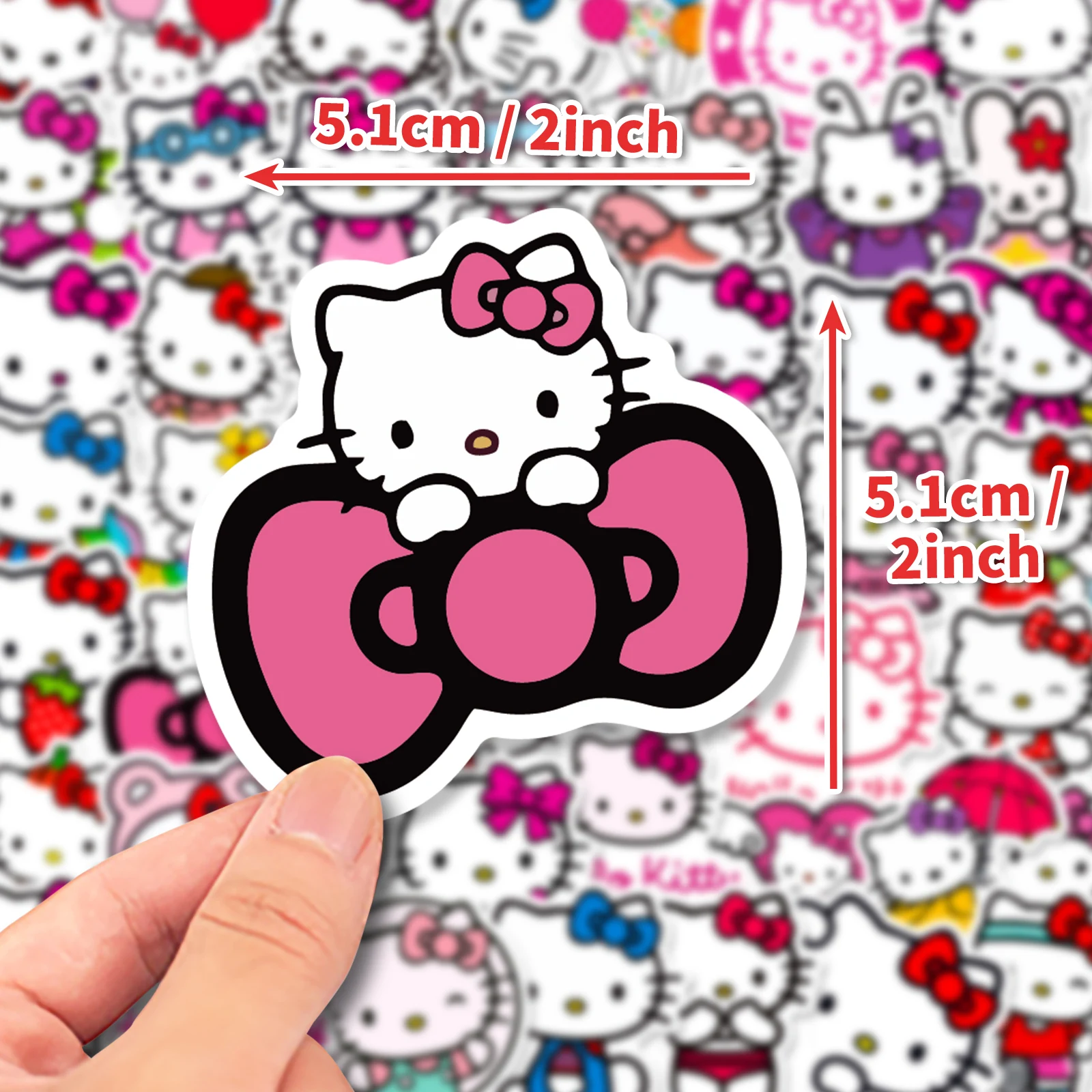 10/30/50 Uds Sanrio Hello Kitty pegatinas bonitas decoración maleta Scrapbooking teléfono portátil papelería pegatina de juguete para niños