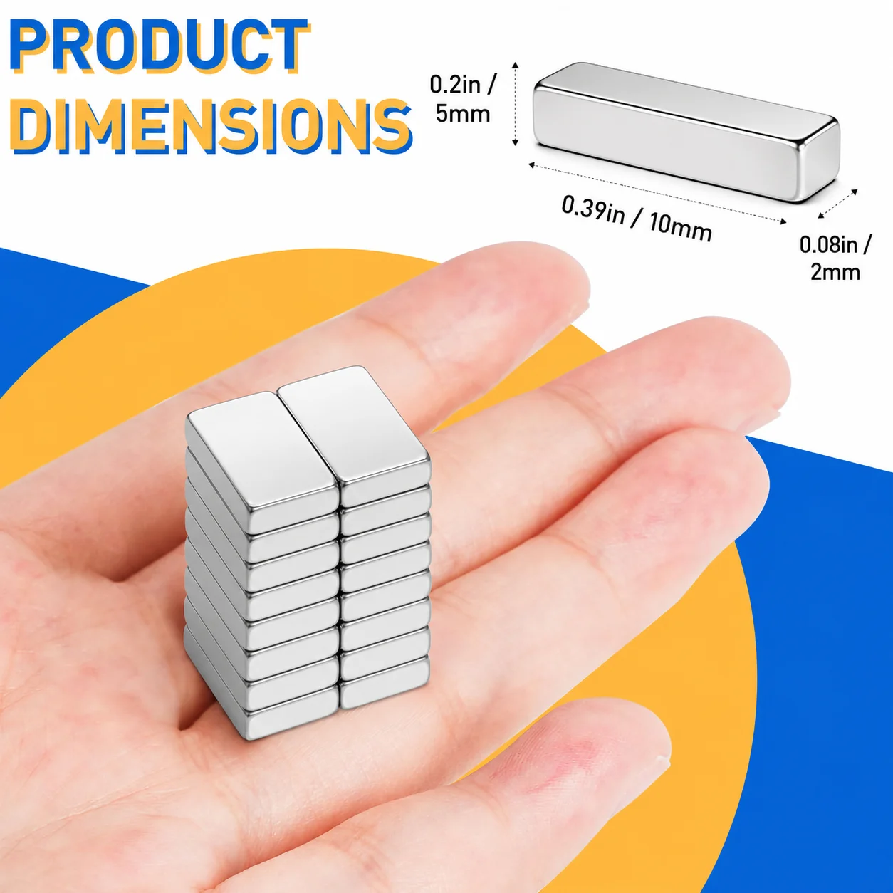 10x5x2mm Rectangular Magnets Small Block Magnets Permanent Magnetic Bars for Fridge Office Storage Model Making DIY Projects