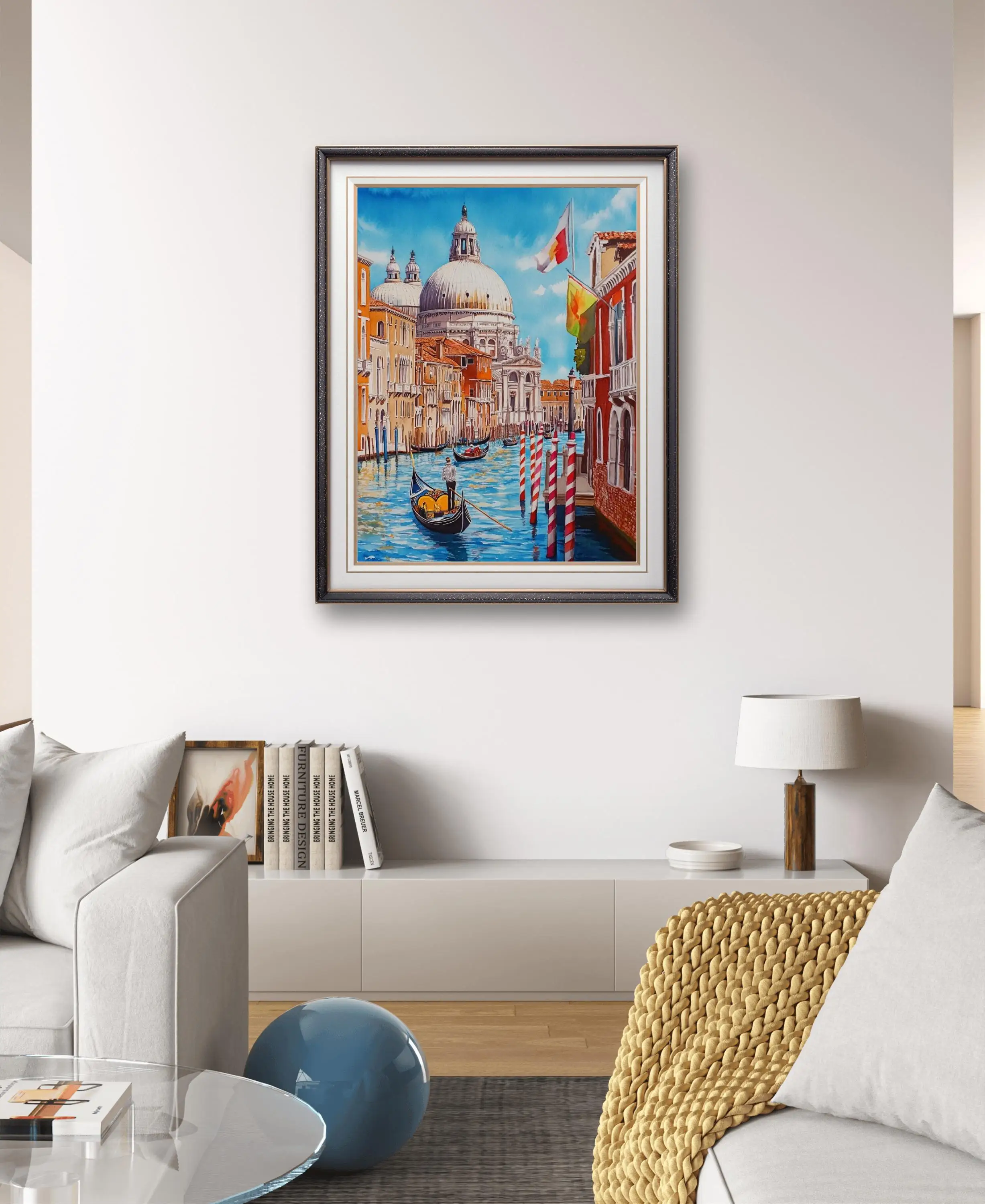 مدينة البندقية المائية الكبار الرقمية النفط الطلاء DIY كيت رسمت باليد النفط اللوحة فرملس التلوين الرقمي ديكور المنزل #3