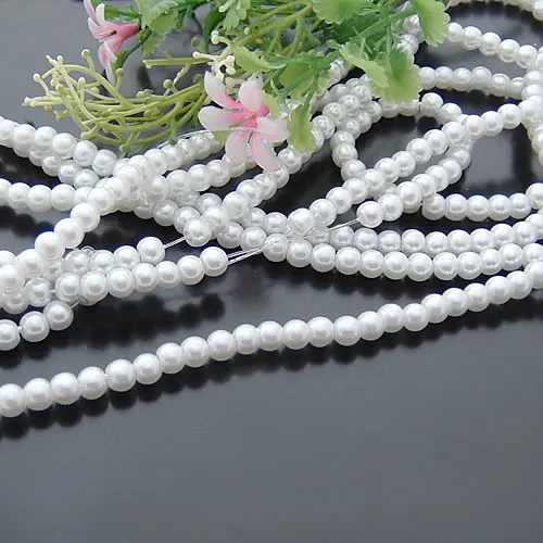 1 String,about 170 Beads 5MM Dyeing Color Glass Imitation Pearls Round Beads Ball Beads Jewelry Accessories Findings