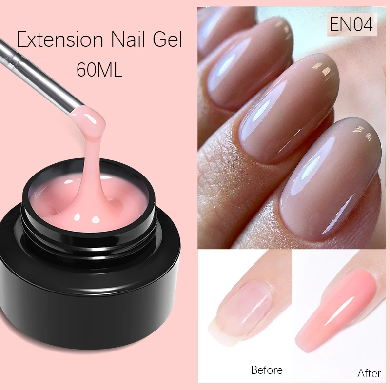 BORN PRETTY 60/30/15ml Hard Jelly Nail Extension Gel Building Nail  Art French Clear Natural Color Soak Off UV Construction Gel