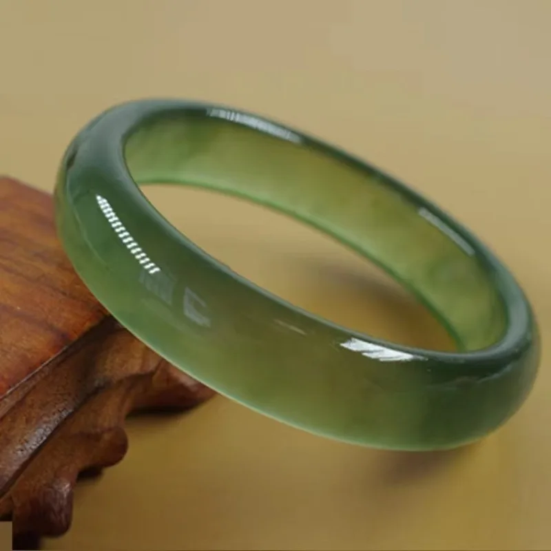 

New Natural Stone High Ice Bracelet Light Green Women's Bracelet Flat Strip