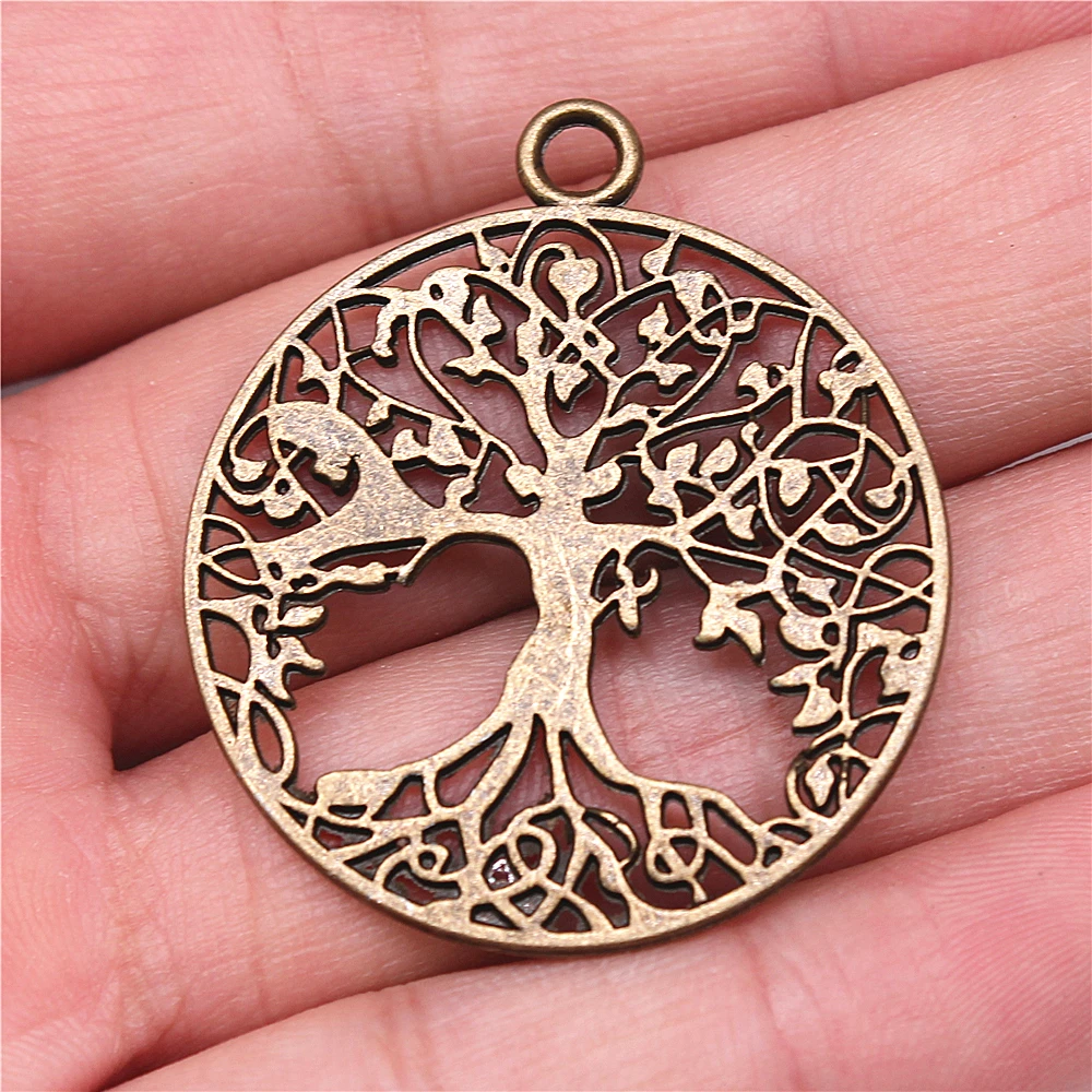 WYSIWYG 2pcs 40x35mm Tree Of Life Charm Pendants For Jewelry Making Tree Of Life Pendants Charm