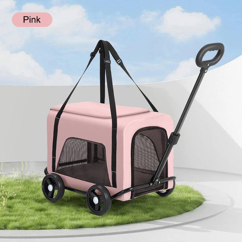 

Small dog, cat, pet stroller, trailer, dog, cat, teddy bear, baby hands, outdoor small pet cart, lightweight