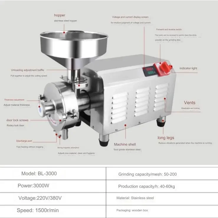 cassava grinding machine 20~40kg/h electronic bean powder mill machine commercial