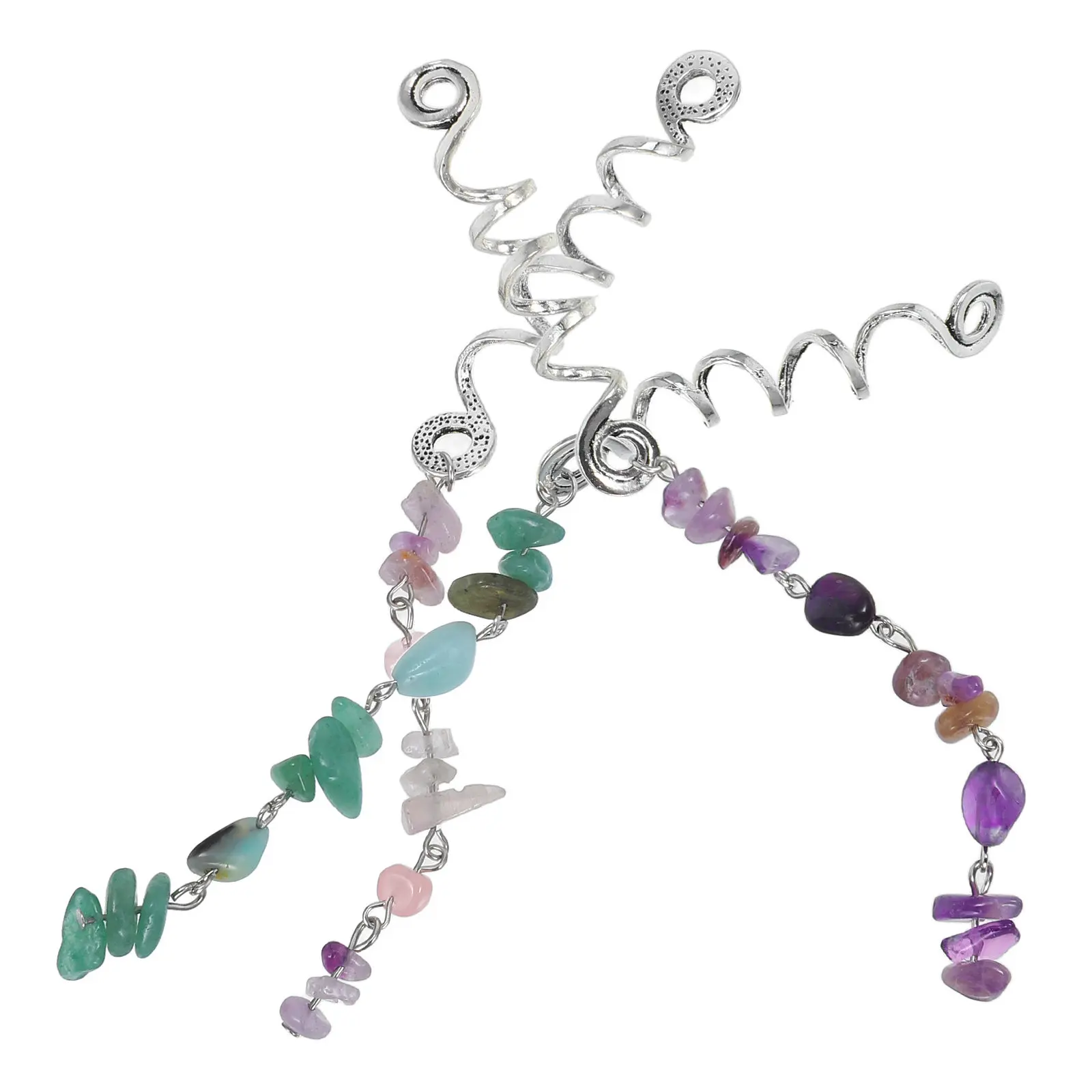

3Pcs Alloy Stone Hair Jewelry for Braids Dreadlock Charms Braid Cuffs Hair Rings for Women Fashion Accessories