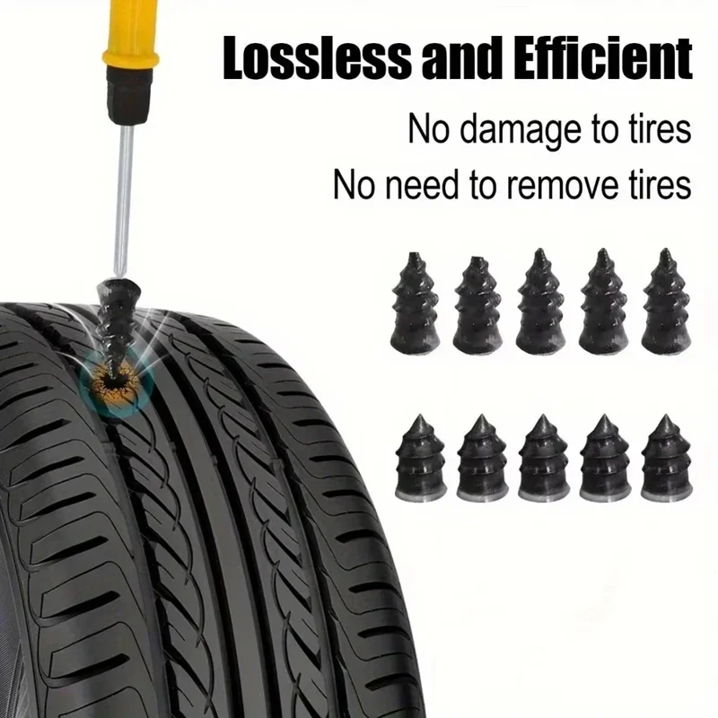 Emergency Tire Repair Kit - Heavy-Duty Glue & Rubber Strips for Flat Puncture Fix on Cars/Trucks/RVs, On-the-Go Safety Solution
