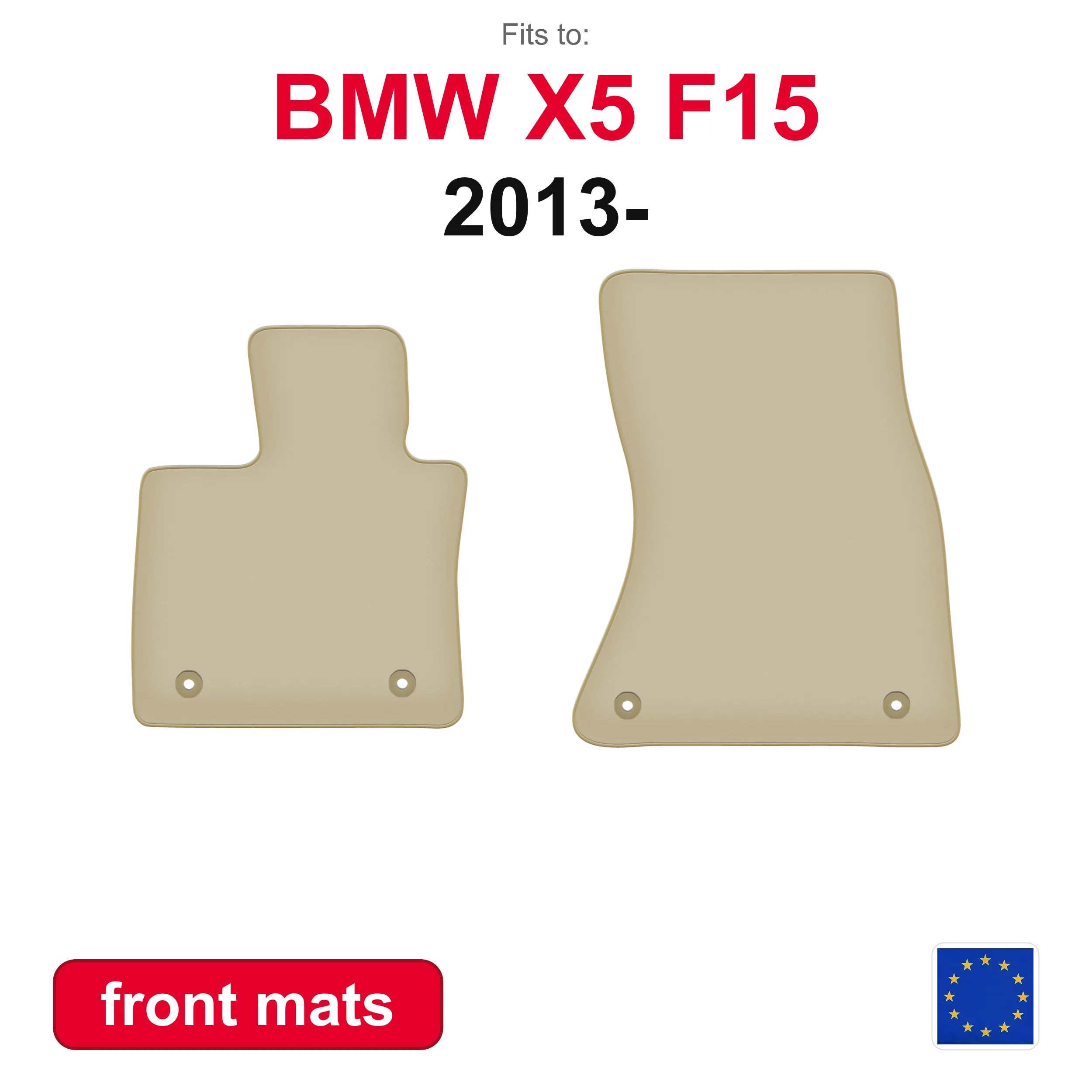 PREMIUM Vorderfußmatten für BMW X5 F15 SUV (2013-) - Beige 2er-Set Auto-Fußmatten für Fahrzeugboden