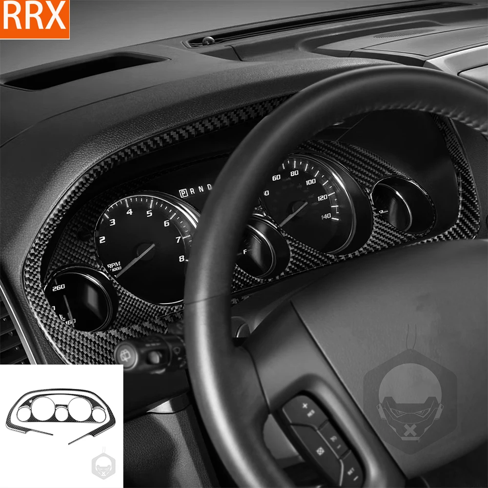 For GMC Acadia 2007-2012 Real Carbon Fiber Sticker Instrument speedometer Panel Trim Cover Car Accessories Interior decorative