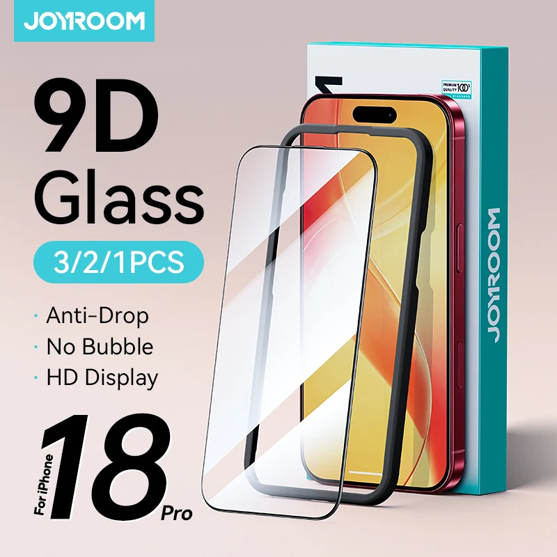 Joyroom 1/2/3 Stück für iPhone 18 Pro Max HD-Glas-Displayschutz für iPhone 17/17Pro/17 Pro Max/18Pro Vollbild-Schutzglas aus gehärtetem Glas