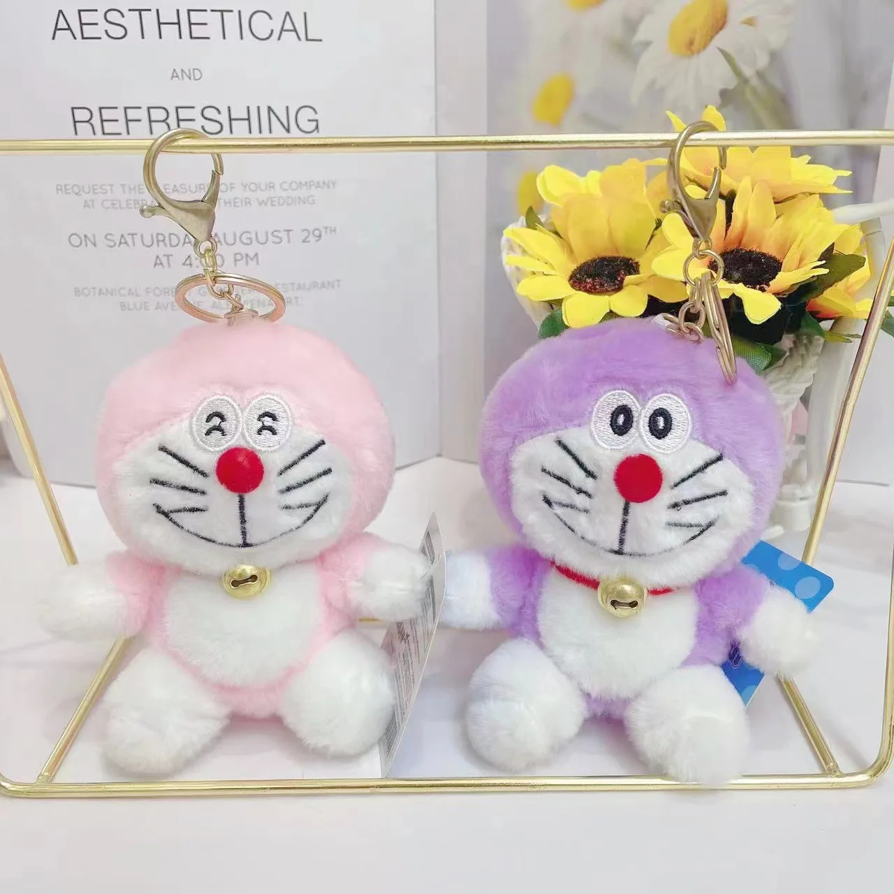 Doraemon Plush Doll 12CM 4 Inch Jingle Cat Keychain Pendant Plush Toy Boutique Doll Room Decoration Girls Holiday Gift