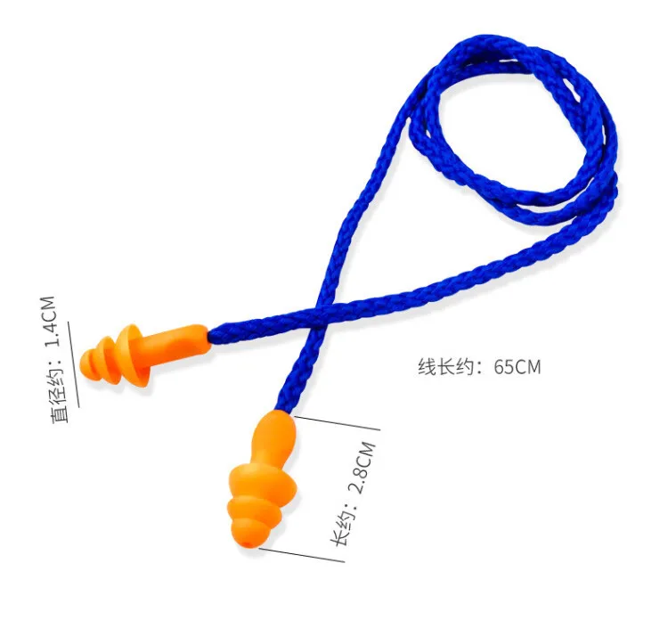 10Pcs/set Soft Silicone Corded Ear Plug Protector Reusable Earplug Hearing Protection Noise Reduction Earplugs Comfortable