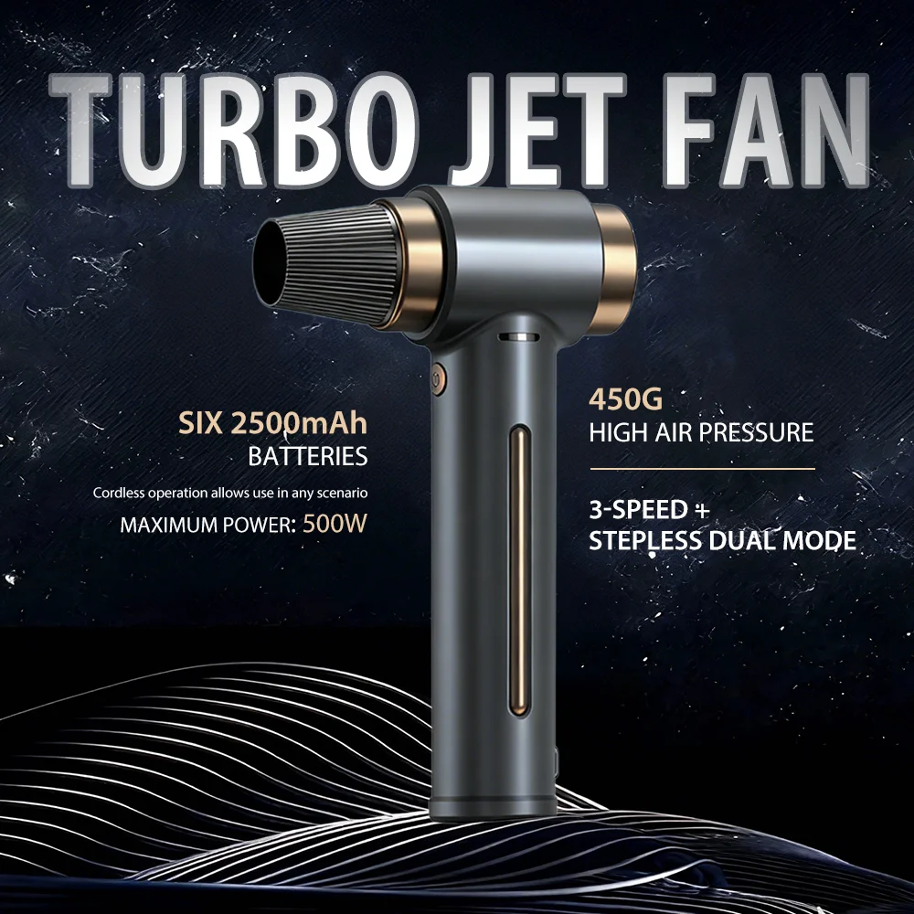 500 واط توربو مروحة نفاثة عالية الطاقة المحمولة مروحة تربو عنيفة 90000 دورة في الدقيقة و 450 جرام التوجه Pwerful منفاخ سيارة الكمبيوتر تنظيف الغبار/نفخ الثلج