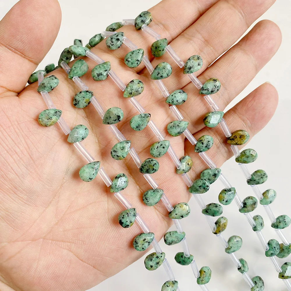 6x9mm Naturstein-Tropfenperlen Rosenquarz Amazonit Jade lose Perlen für handgefertigte Armbänder, Halsketten, Ohrringe, DIY-Bastelarbeiten – Detail 28