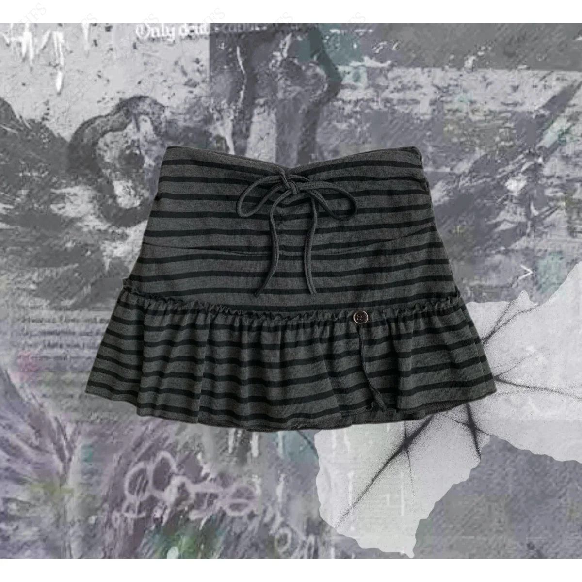 Y2k Harajuku Skirts 2000s Women's Vintage Summer Clothing High waist Stripe Casual Skirts Femme Gothic Hip hop Grunge Streetwear