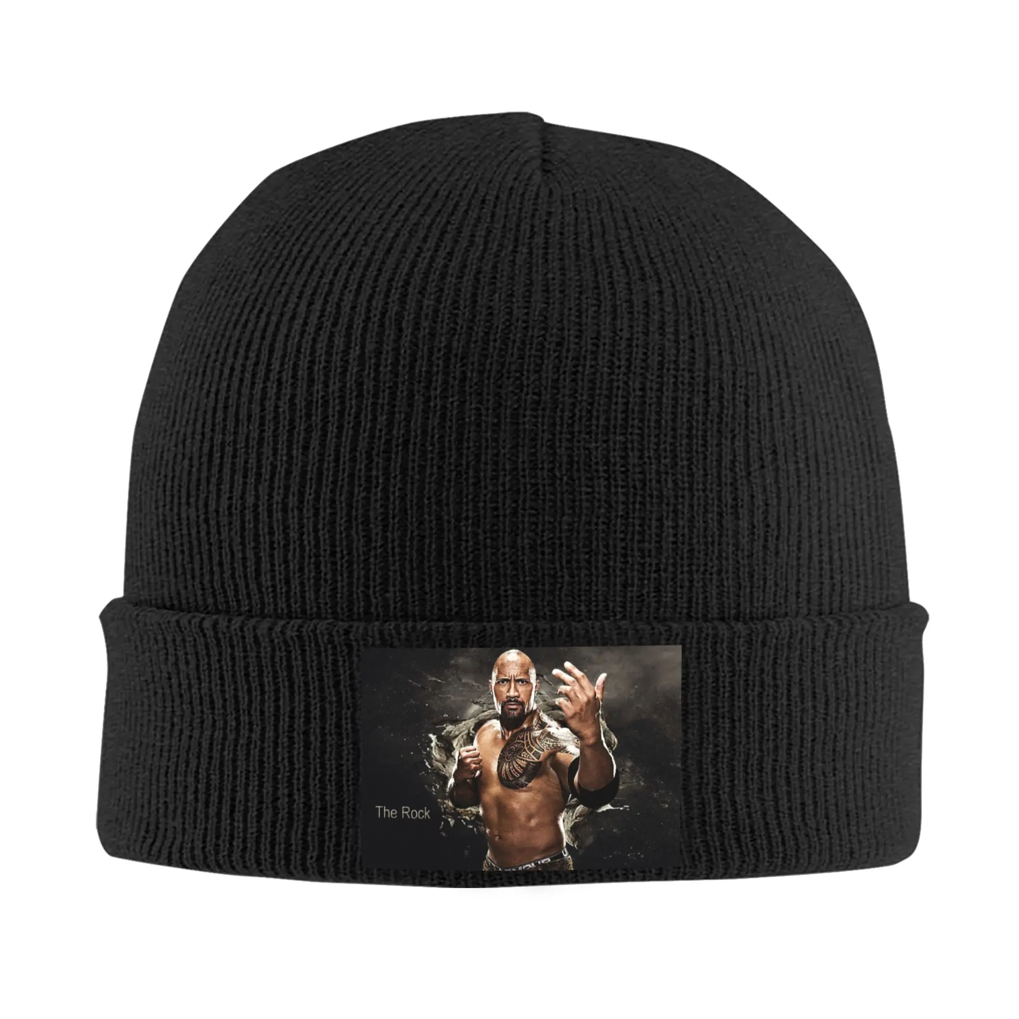 Custom Funny Johnson The Rock Dwayne Skullies Beanies Caps For Men Women Unisex Street Winter Warm Knitted Hat Adult  Bonnet Hat