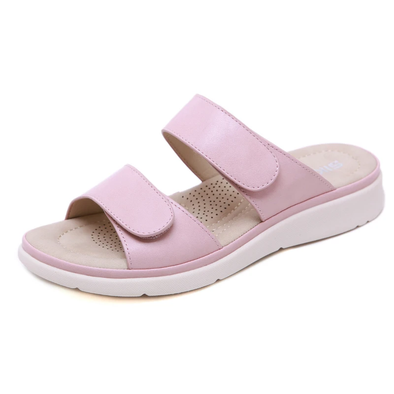 Lady Sandals Women's Velcro Massage Sponge Large Size Slipper Casual Fashion Summer Outdoor Slippers Sports Wedge Lightweight