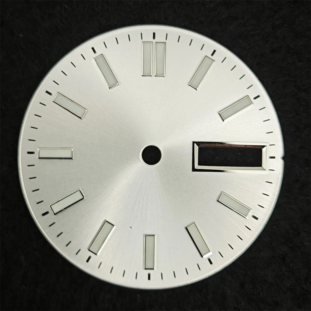 NH36 ساعة الطلب 28.5 مللي متر أمة الله تاريخ مزدوج التقويم ساعة وجوه الأخضر مضيئة ساعة اكسسوارات لحركة NH36/ 4R/ 7S