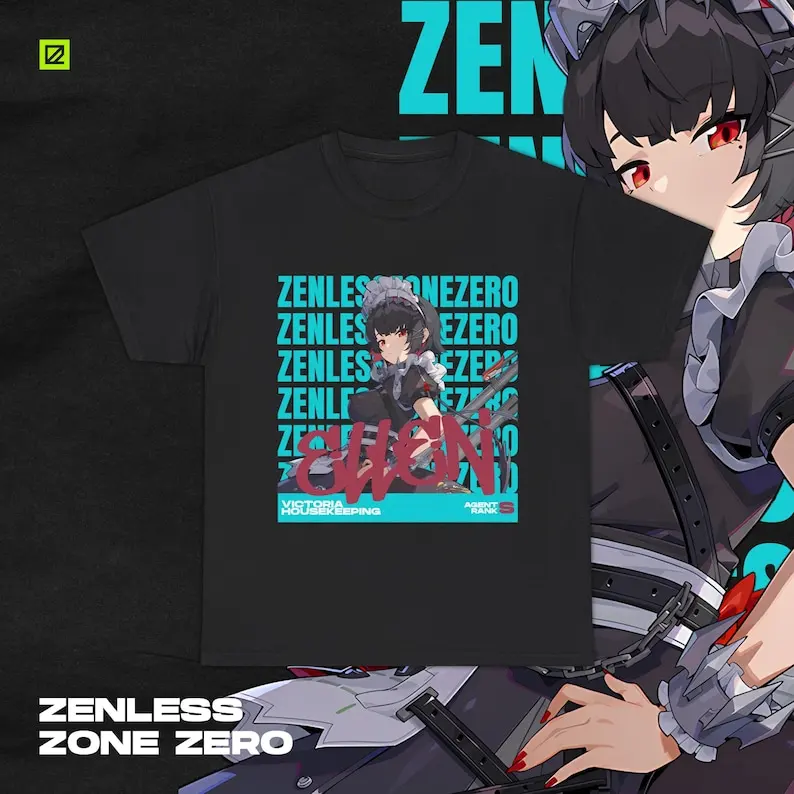 Zenless Zone Zero Ellen Shirt ZZZ Gacha Game Merch Fan Shirt Unisex Cotton Cotton shirt