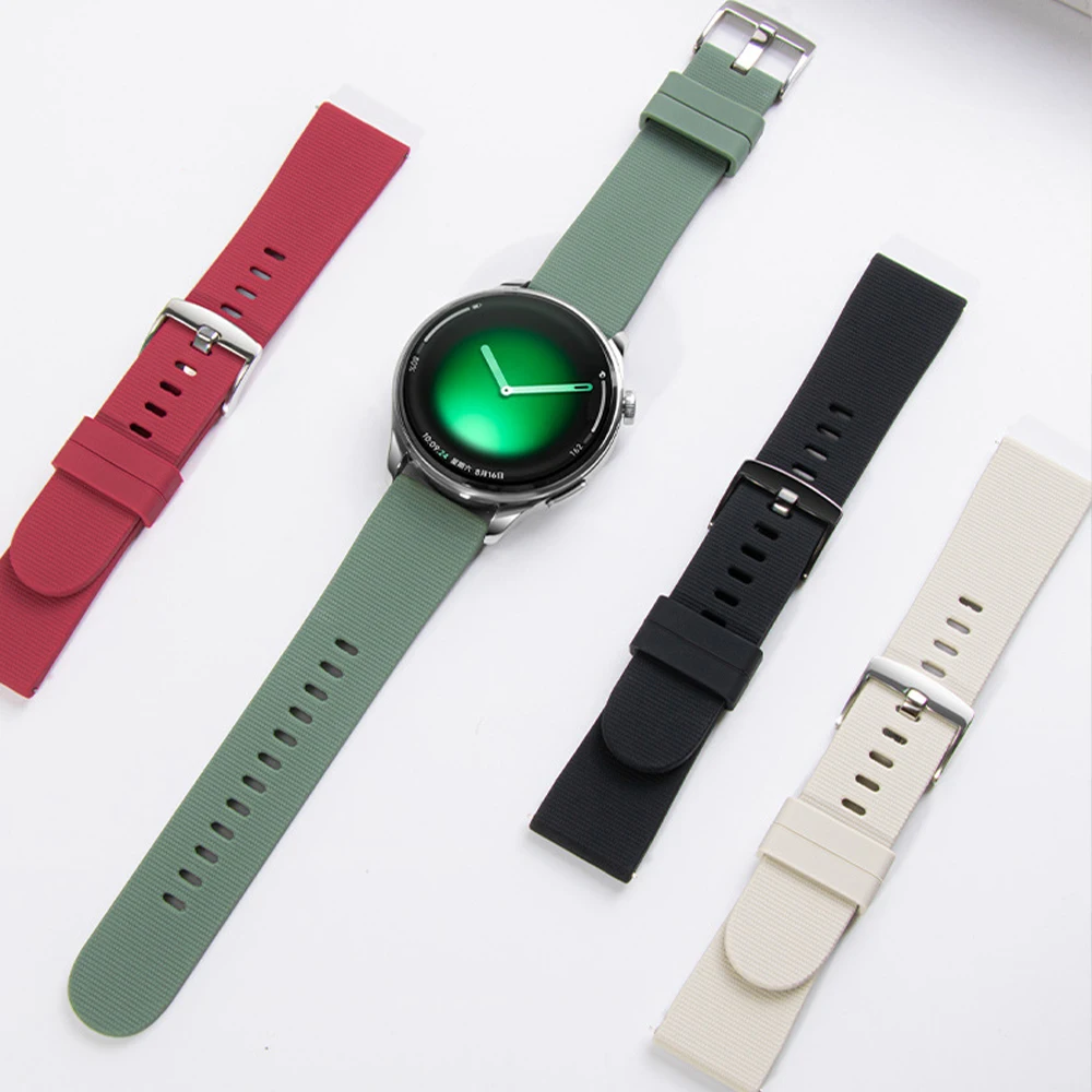 22mm Silicone Strap For Xiaomi Watch 5 S5 S4 S3 S2 S1 Pro Band Correa Watchband For Xiaomi Watch 2/2Pro/Color/Color 2 Wristband