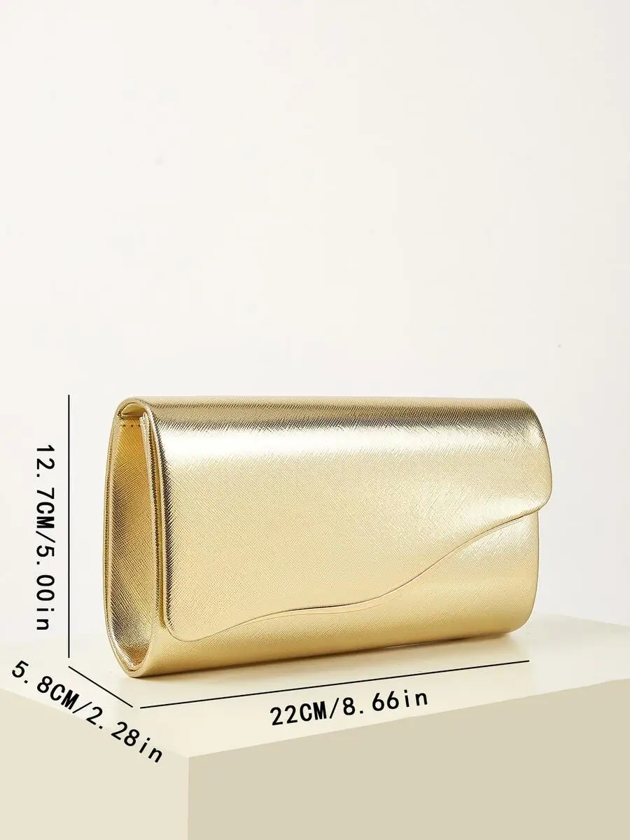 

Elegant Gold Tone Clutch Bag For Women Evening Party Handbag