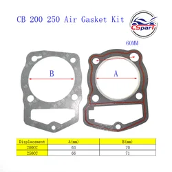 63MM 66MM  Cylinder Gasket Kit for Loncin ZongShen CB200 CB250  200CC 250CC 166FMM  Kaya Xmotos Apollo Tmax ATV Pit Dirt  Bike