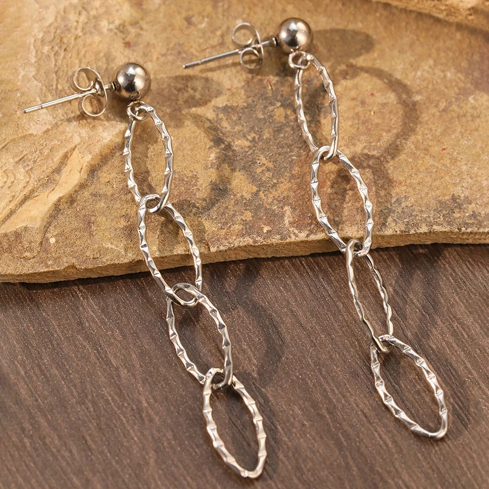 Stainless Steel Earrings Personality Irregular circle Long Fashion Simplicity High-end Sense Dangle Earrings For Women Jewelry