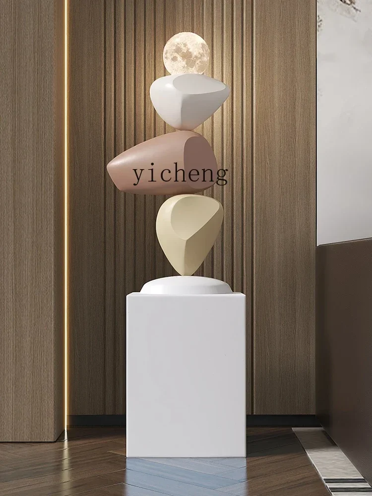 ZZTQH light luxury modern timely stone ornaments living room large floor soft decoration