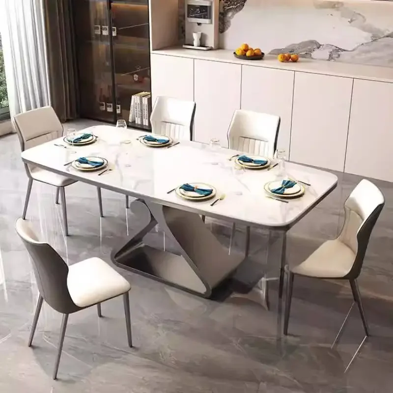 Party Items Dining Tables Chairs White Italian Expandable Nordic Dining Tables Luxury Modern Mesas Comedor Furniture For Home
